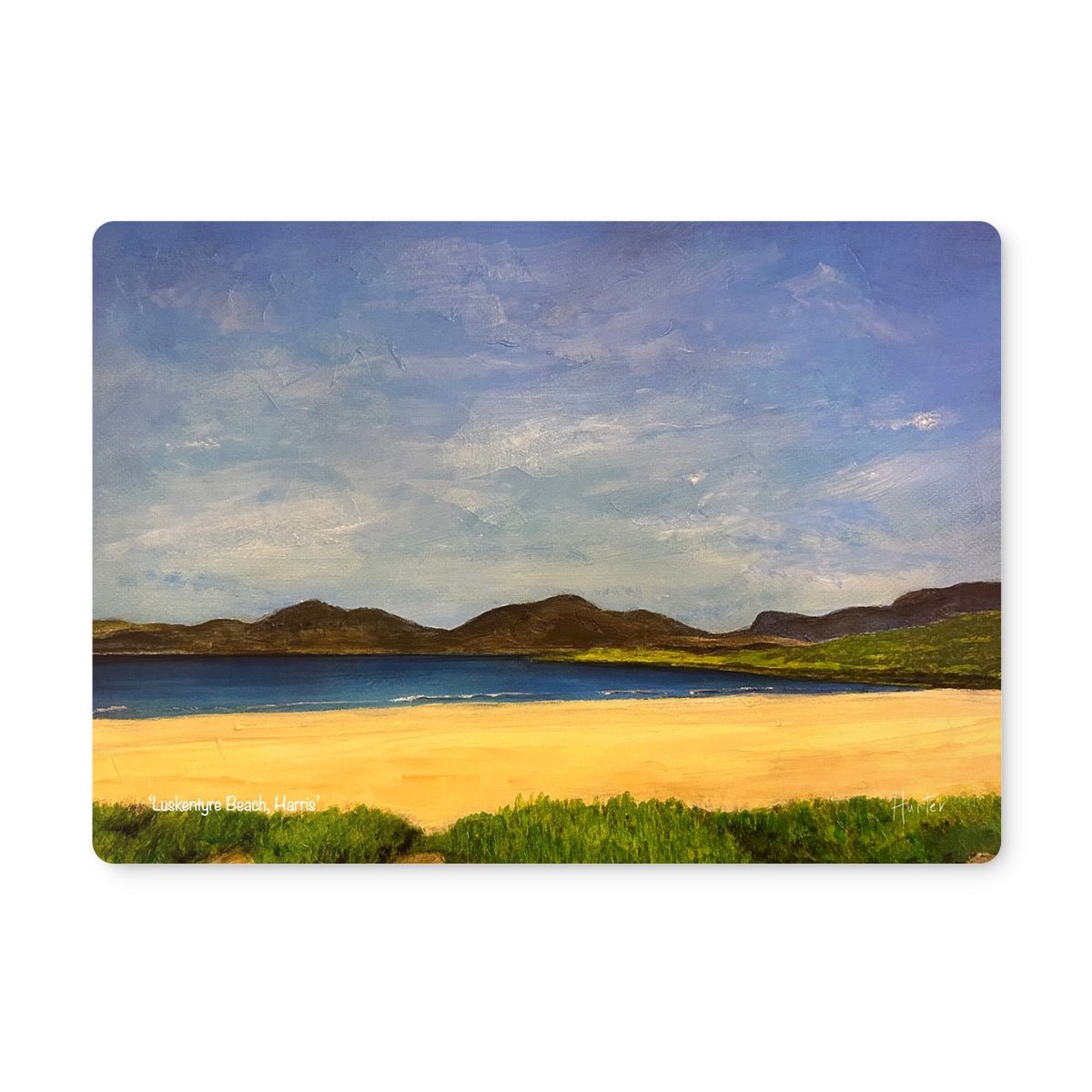 Luskentyre Beach Harris Art Gifts Placemat-Placemats-Hebridean Islands Art Gallery-4 Placemats-Paintings, Prints, Homeware, Art Gifts From Scotland By Scottish Artist Kevin Hunter