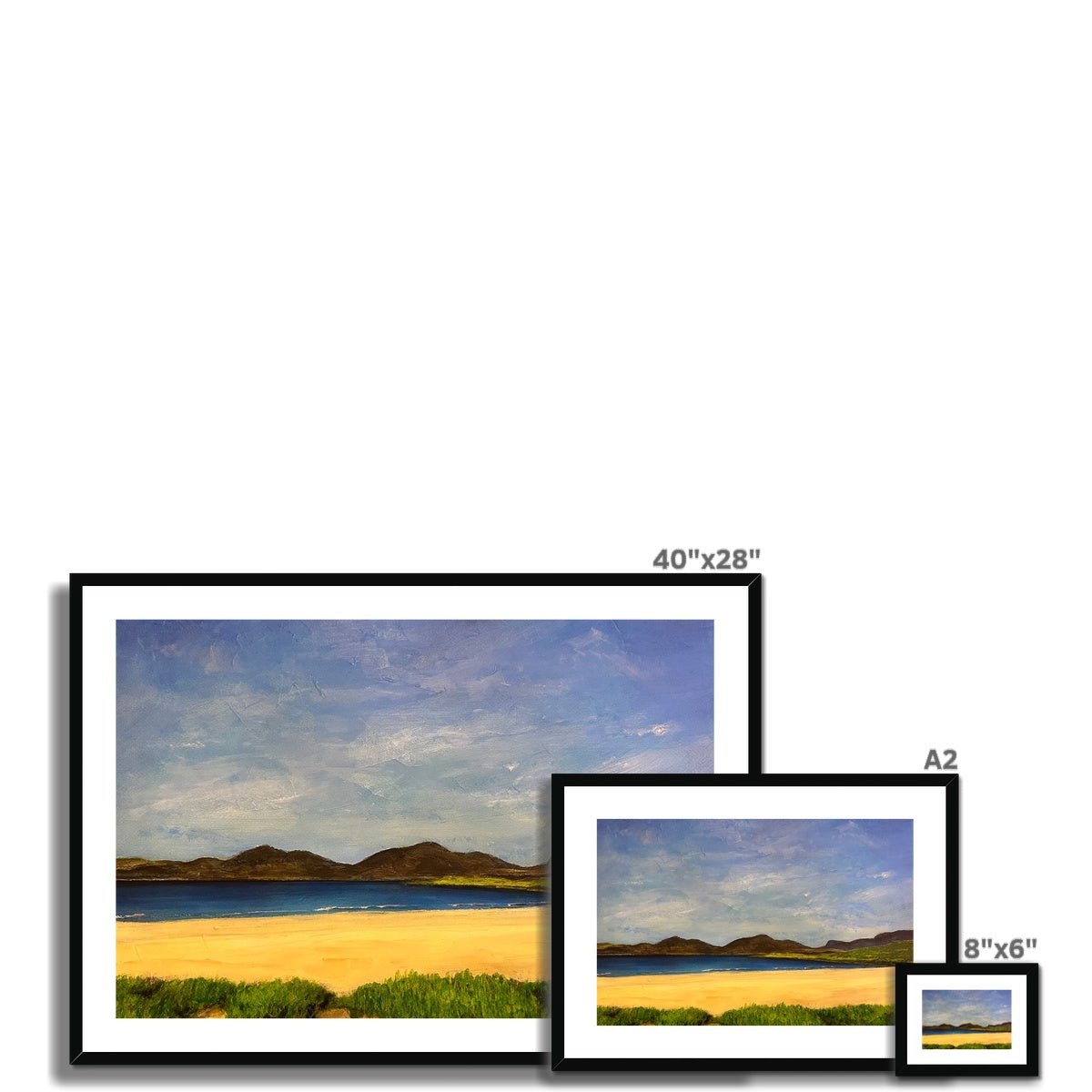 Luskentyre Beach Harris Painting | Framed & Mounted Prints From Scotland-Framed & Mounted Prints-Hebridean Islands Art Gallery-Paintings, Prints, Homeware, Art Gifts From Scotland By Scottish Artist Kevin Hunter