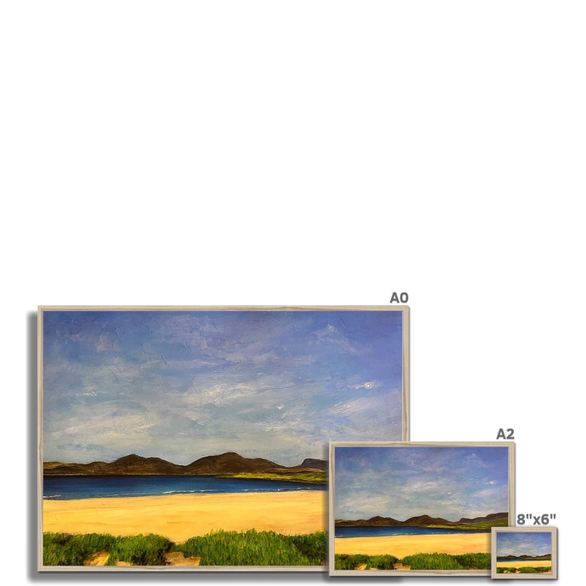 Luskentyre Beach Harris Painting | Framed Prints From Scotland-Framed Prints-Hebridean Islands Art Gallery-Paintings, Prints, Homeware, Art Gifts From Scotland By Scottish Artist Kevin Hunter