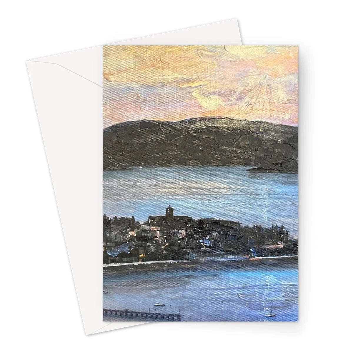 From Lyle Hill Greeting Card - River Clyde Art Gallery Scotland Worldwide Shipping Scottish Prints