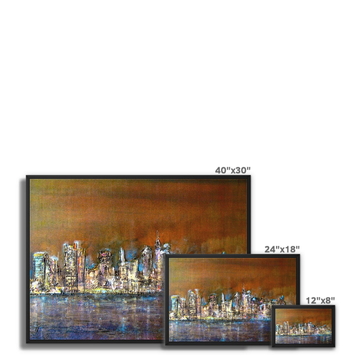 Manhattan Nights Painting | Framed Canvas From Scotland