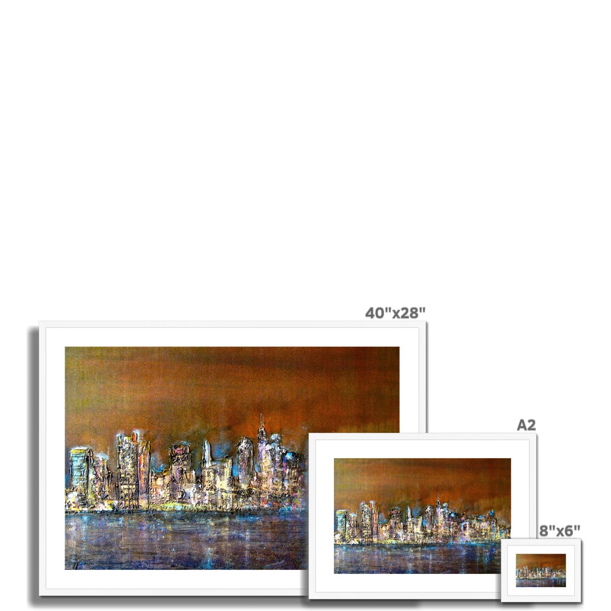 Manhattan Nights Painting | Framed & Mounted Prints From Scotland