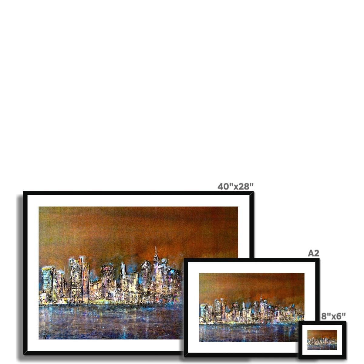 Manhattan Nights Painting | Framed & Mounted Prints From Scotland