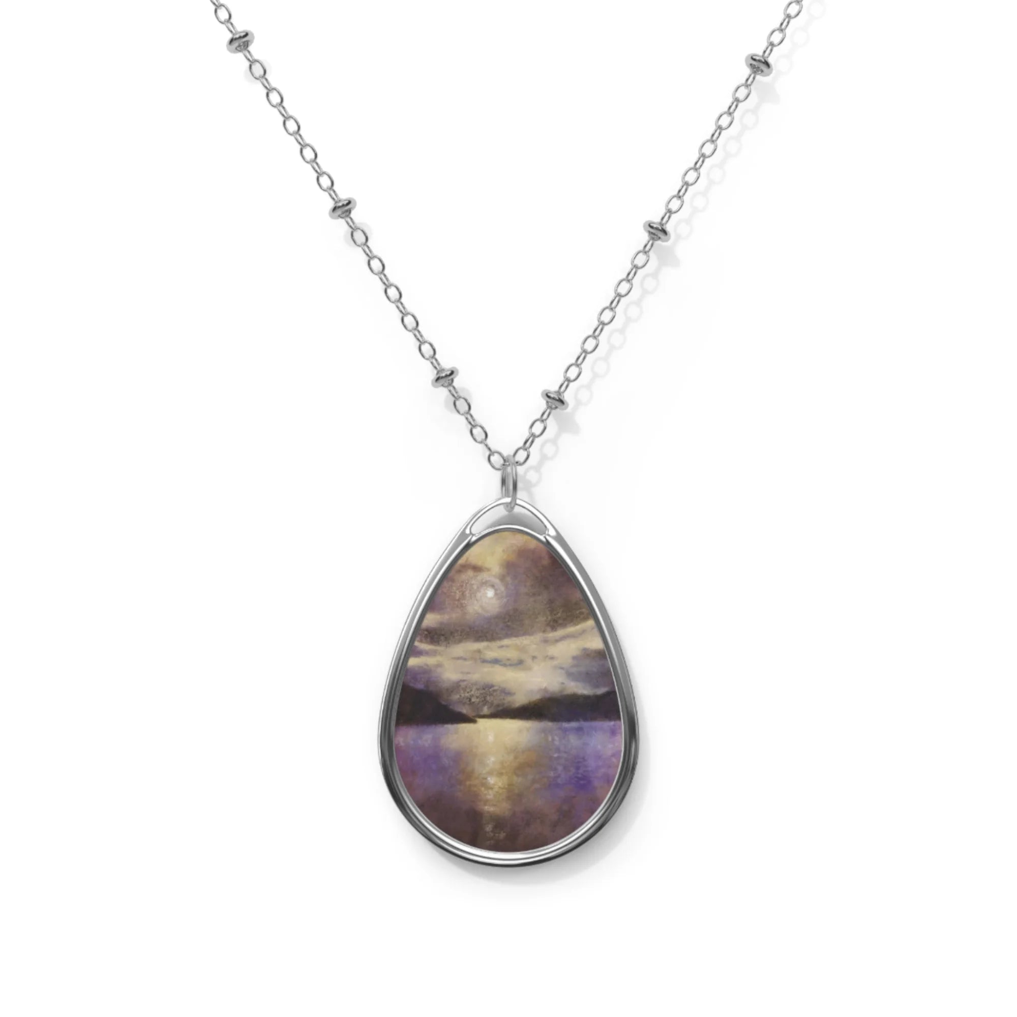 Moonlight Meets Lewis & Harris | Scottish Art Jewellery | Necklace - Hebridean Islands Gallery Scotland Worldwide Shipping Silver Chain