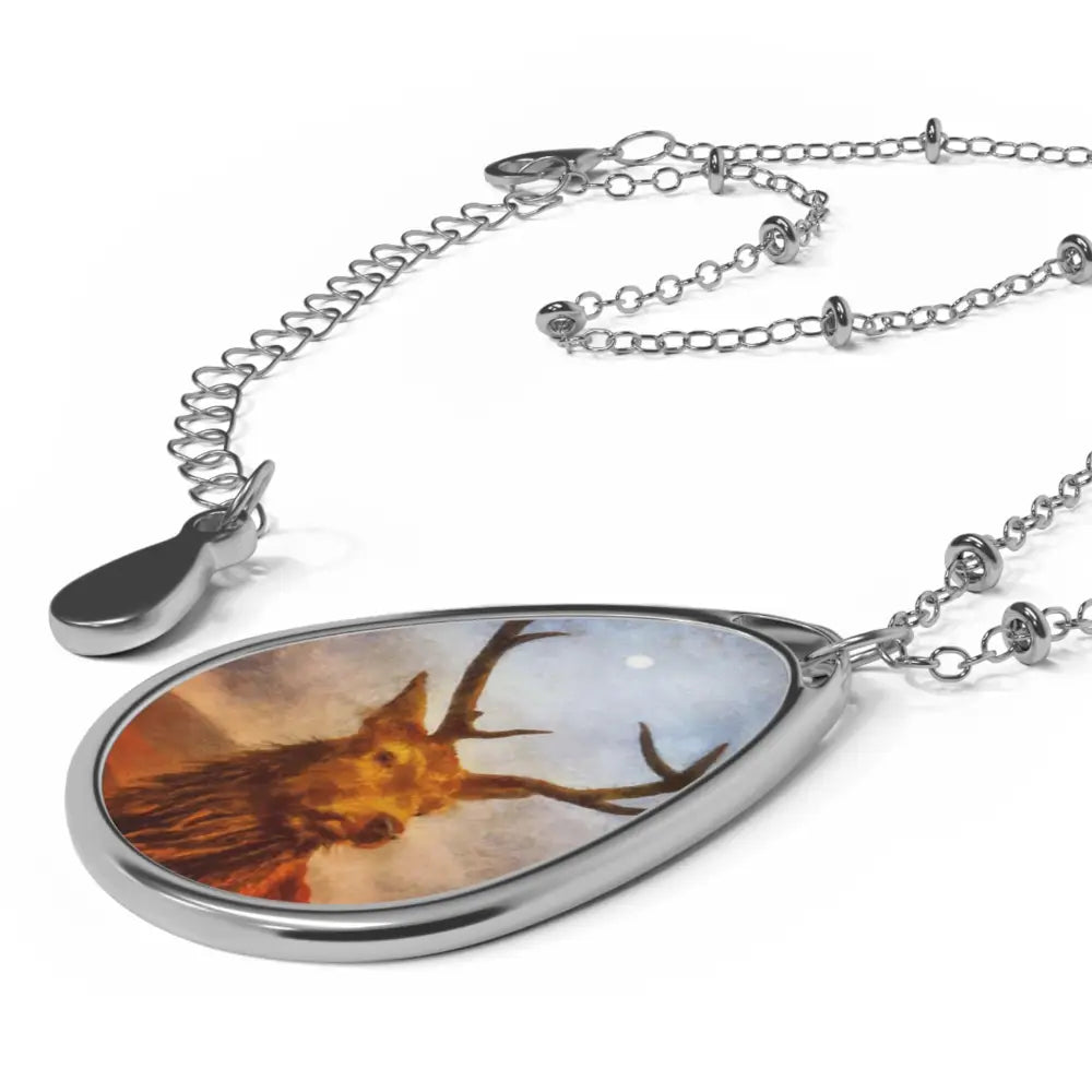 Kevin Hunter Artist Stag Art Necklace Moonlit Highland