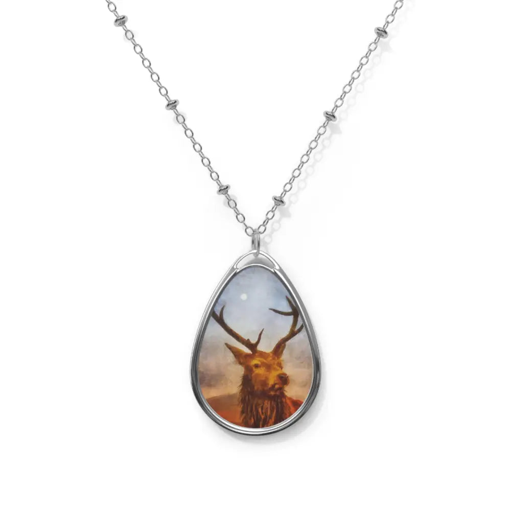 Kevin Hunter Artist Stag Art Necklace Moonlit Highland