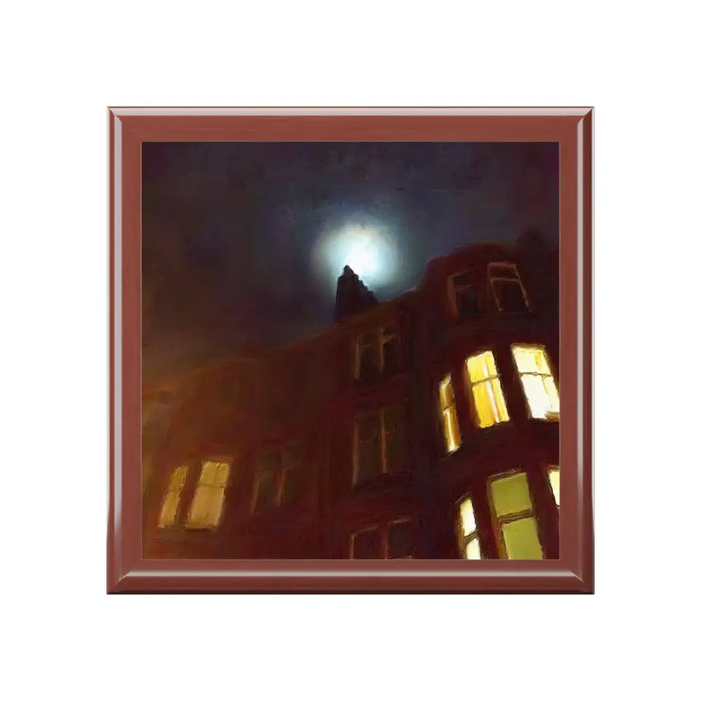A Moonlit Tenement Art Jewellery Box