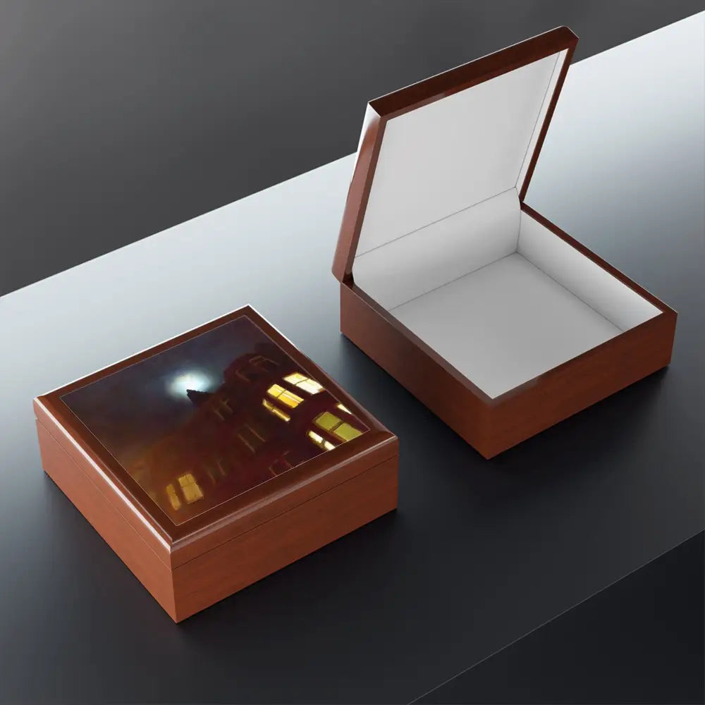 A Moonlit Tenement Art Jewellery Box
