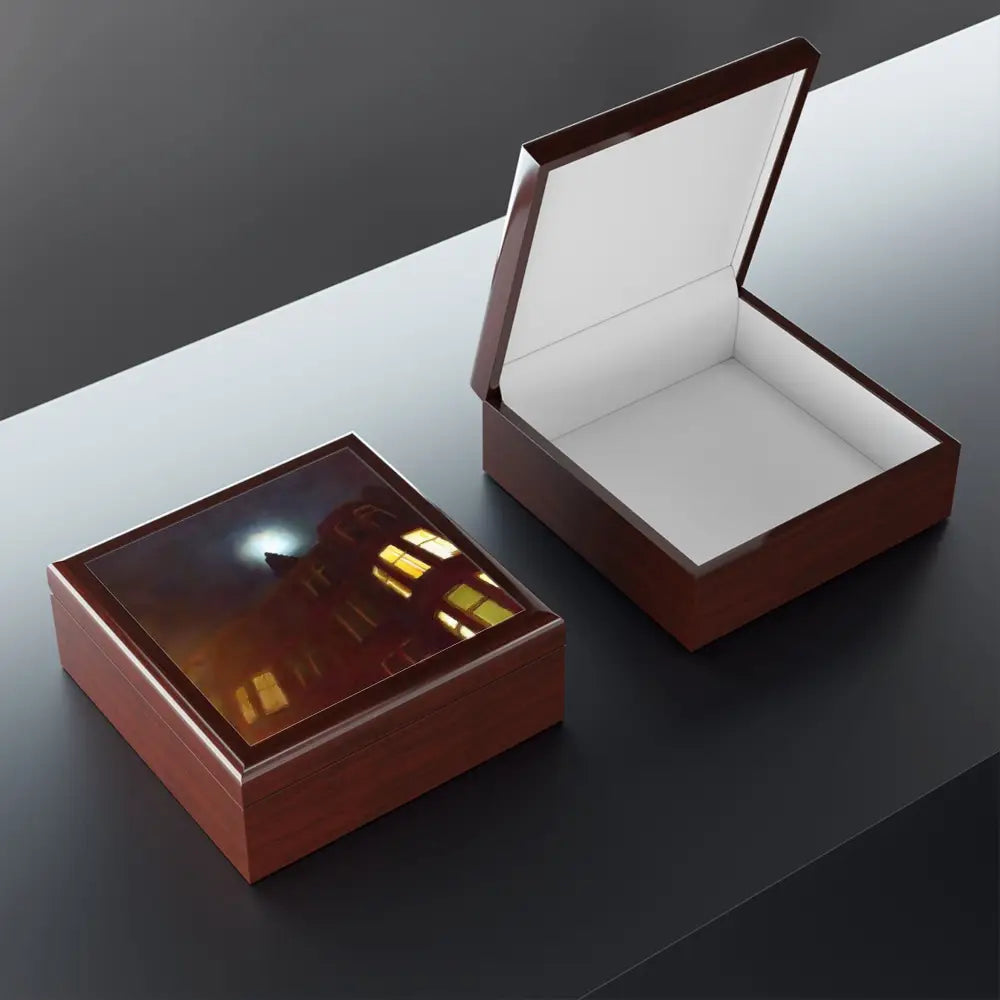 A Moonlit Tenement Art Jewellery Box