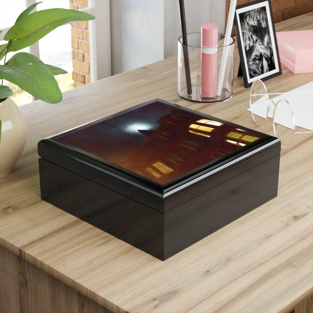 A Moonlit Tenement Art Jewellery Box