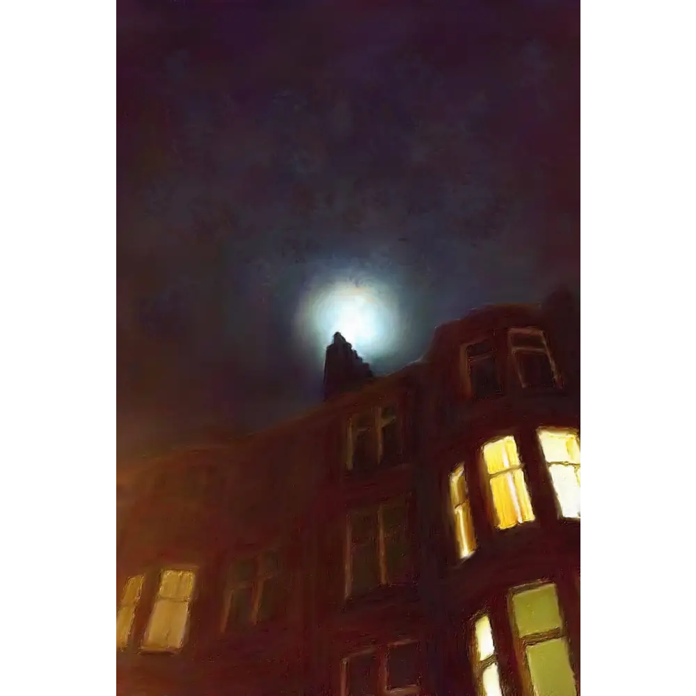 A Moonlit Tenement Statement Interior Wall Art Canvas