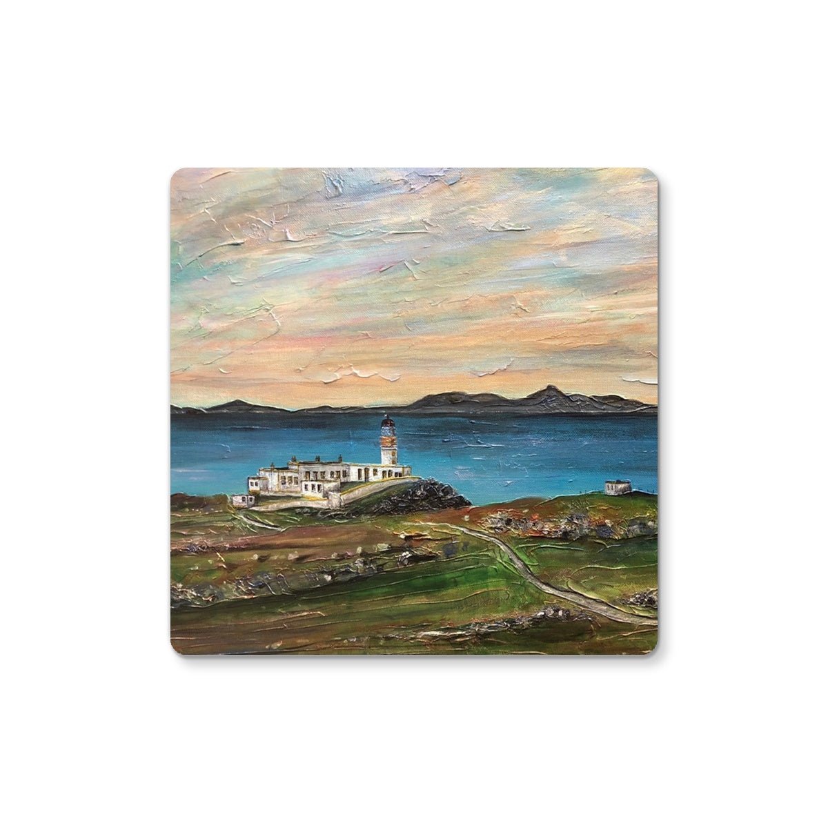 Neist Point Skye Art Gifts Coaster-Coasters-Skye Art Gallery-4 Coasters-Paintings, Prints, Homeware, Art Gifts From Scotland By Scottish Artist Kevin Hunter