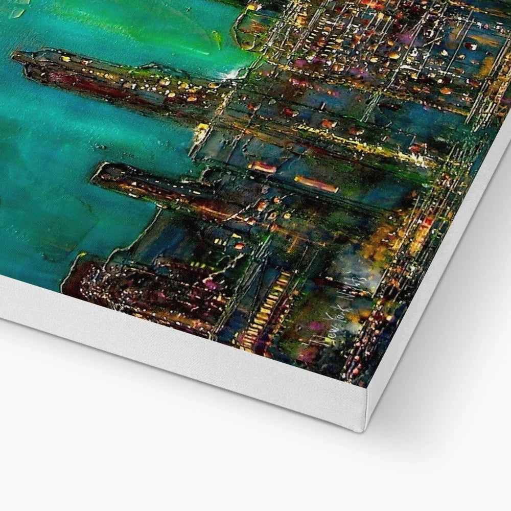 New York Nights Original Cityscape Painting on Canvas - World Art Gallery Scotland Worldwide Shipping Hunter Scottish Prints and Landscape