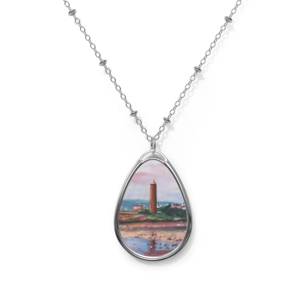 Ellipse Art Necklace Pencil Point Pendant