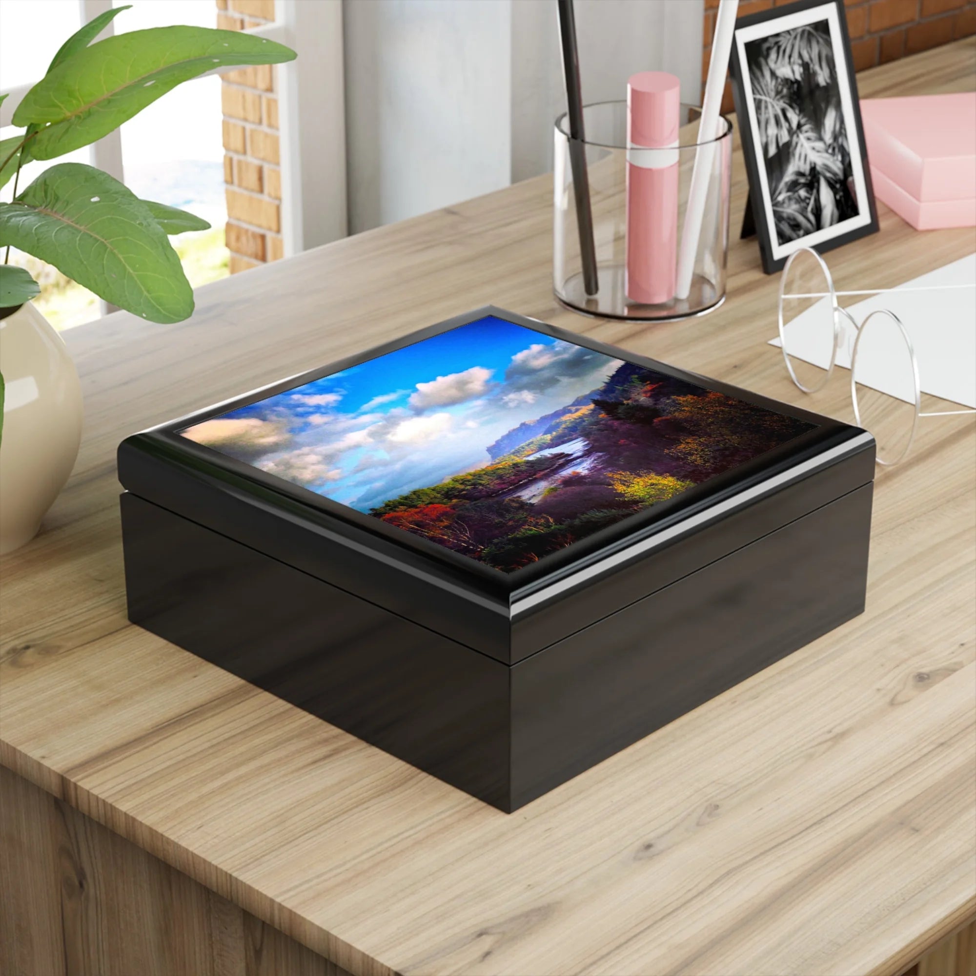 Plockton | Art Jewellery Box | Scotland - Edinburgh & Glasgow Gallery Worldwide Shipping Rectangular Black Wooden Hunter Scottish Prints