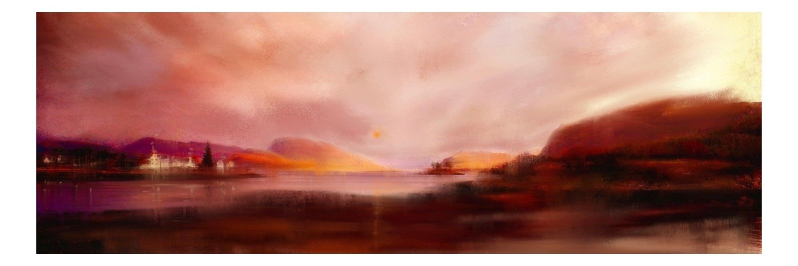 Plockton Sunset-Panoramic Prints-Scottish Highlands & Lowlands Art Gallery-Paintings, Prints, Homeware, Art Gifts From Scotland By Scottish Artist Kevin Hunter