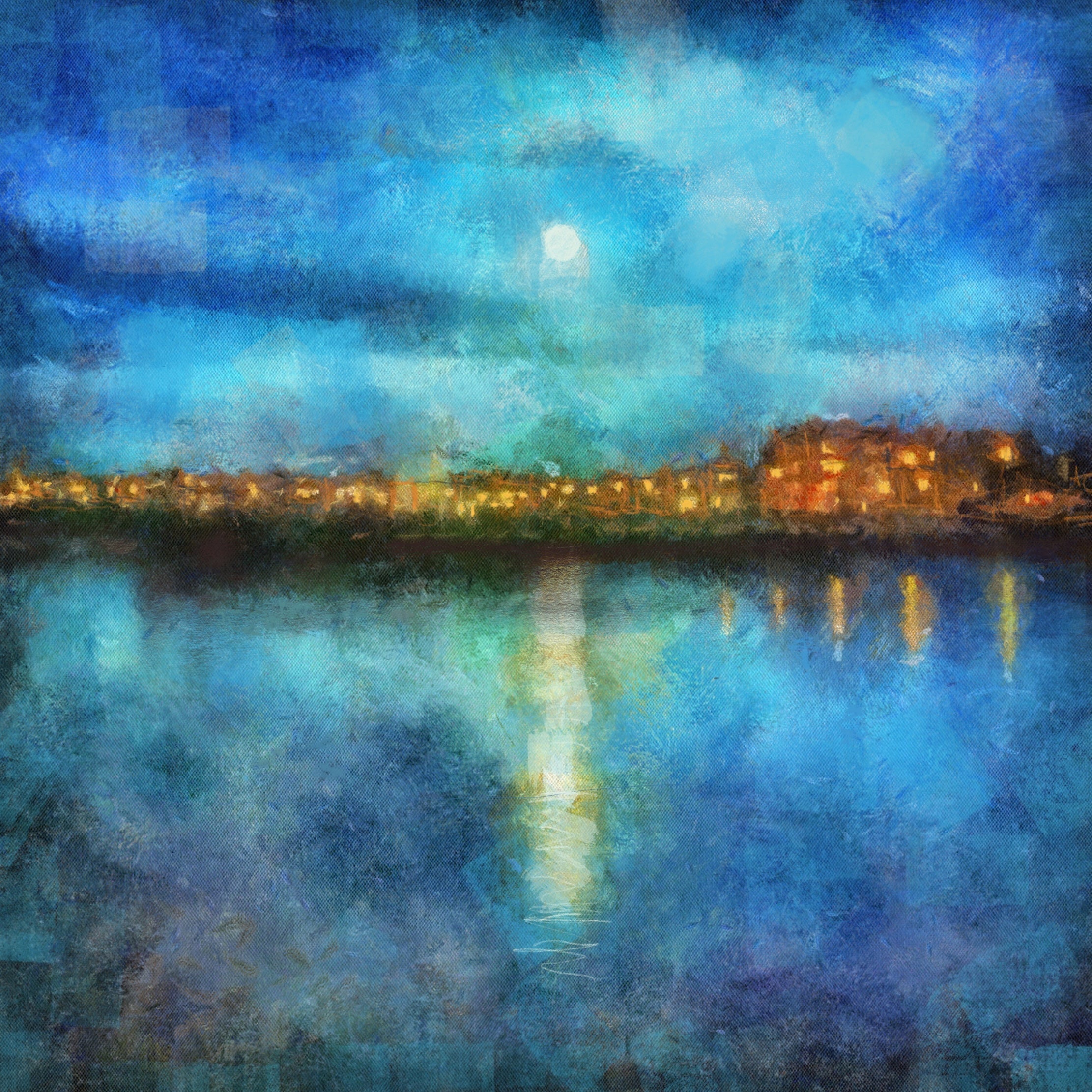 Portobello Moonlight Edinburgh Scottish Landscape Painting