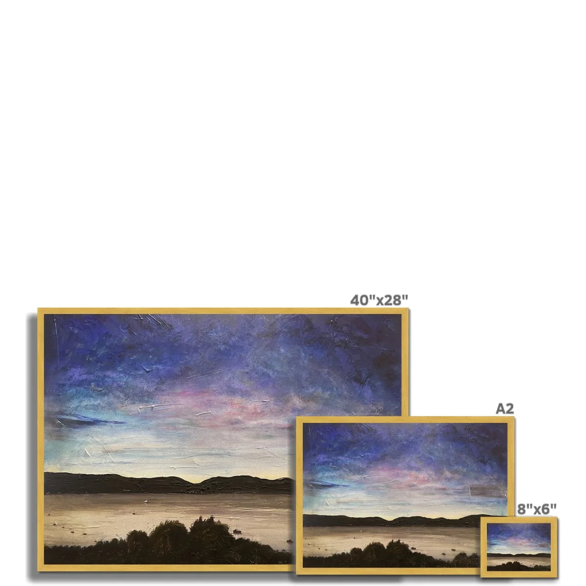 River Clyde Twilight Antique Framed Print - Art Gallery Scotland Worldwide Shipping Scottish Artist Fine Prints and Paintings Collection