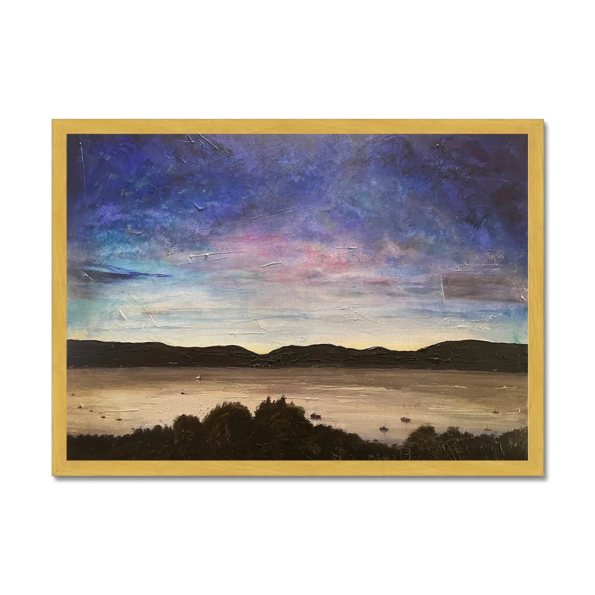 River Clyde Twilight Antique Framed Print - Art Gallery Scotland Worldwide Shipping Scottish Artist Fine Prints and Paintings Collection