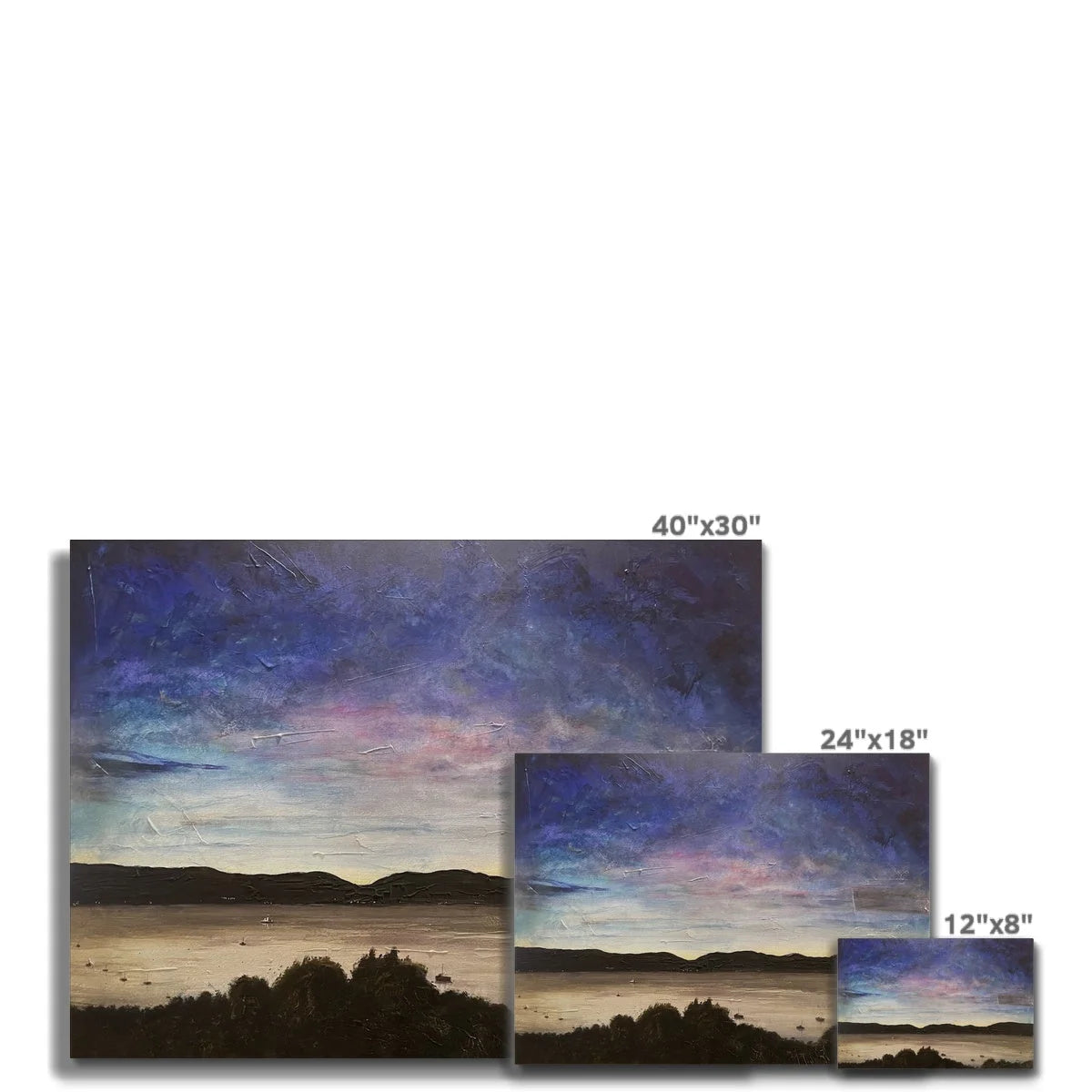 River Clyde Twilight Canvas - Art Gallery Scotland Worldwide Shipping Scottish Artist Fine Prints and Paintings Collection by Hunter