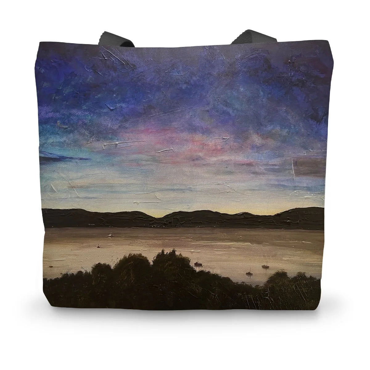 River Clyde Twilight Canvas Tote Bag - Art Gallery Scotland Worldwide Shipping Scottish Prints