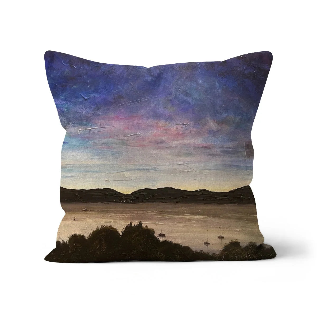 River Clyde Twilight Cushion - Art Gallery Scotland Worldwide Shipping Scottish Prints