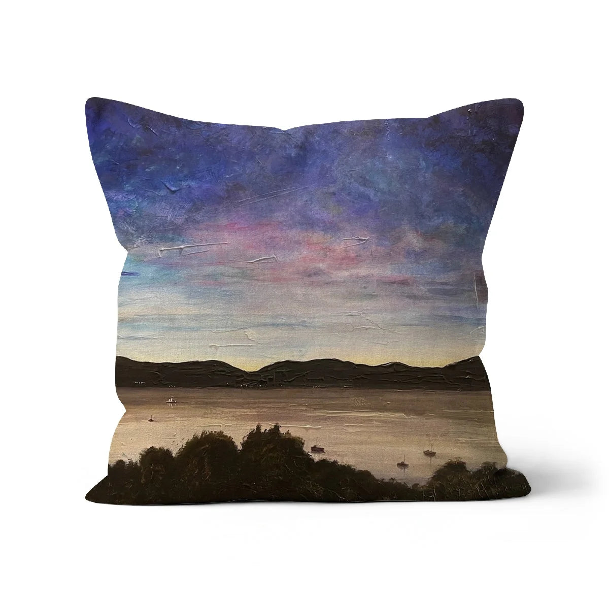 River Clyde Twilight Cushion - Art Gallery Scotland Worldwide Shipping Scottish Prints