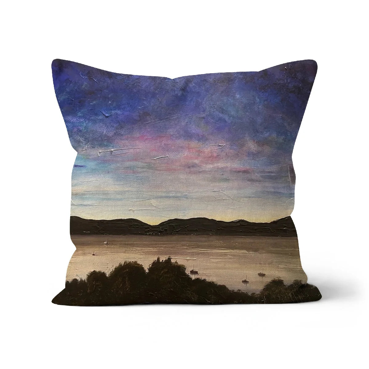 River Clyde Twilight Cushion - Art Gallery Scotland Worldwide Shipping Scottish Prints