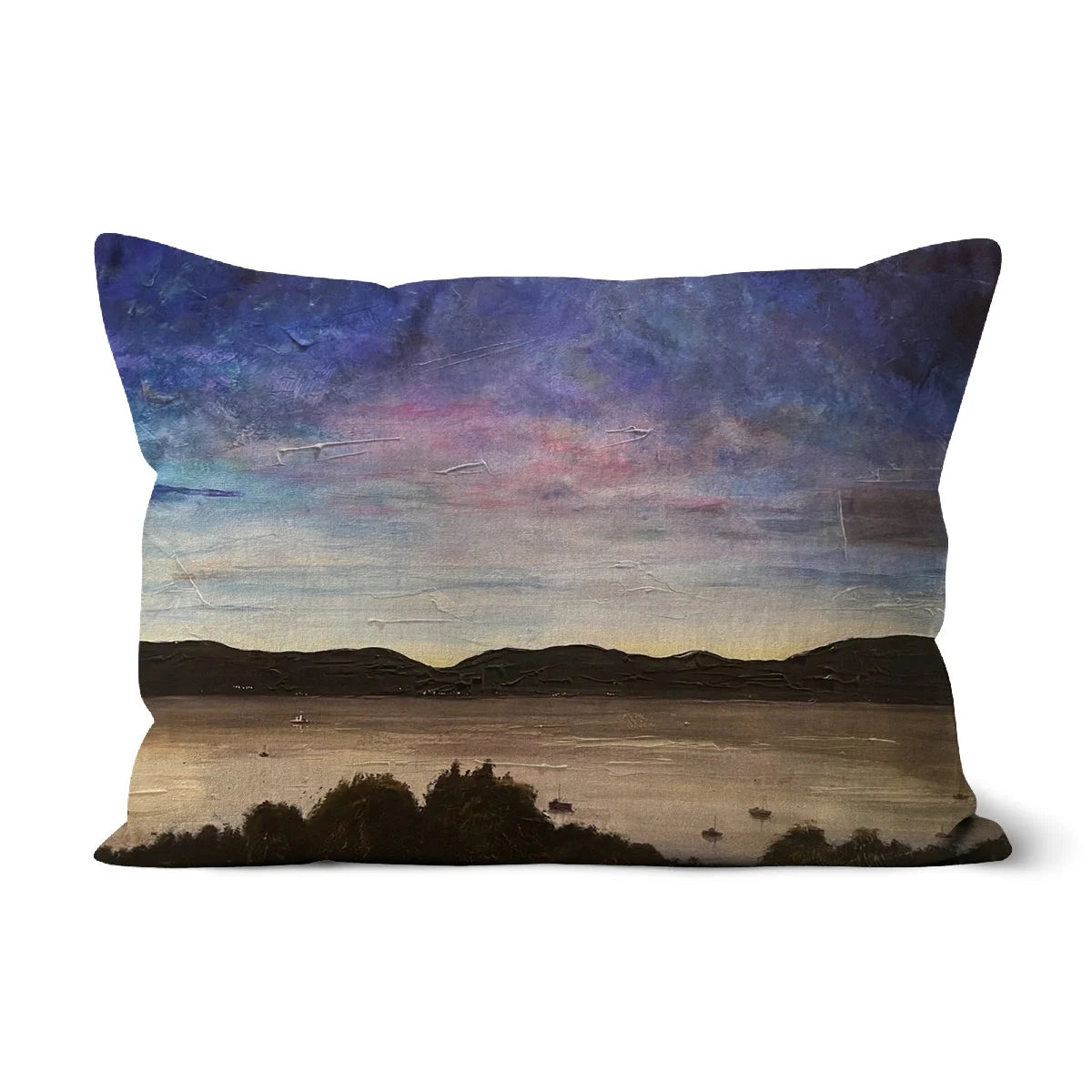 River Clyde Twilight Cushion - Art Gallery Scotland Worldwide Shipping Scottish Prints
