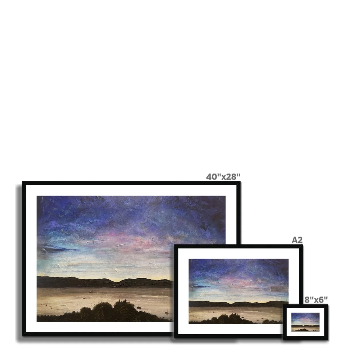 River Clyde Twilight Framed & Mounted Print - Art Gallery Scotland Worldwide Shipping Scottish Artist Fine Prints and Paintings Collection