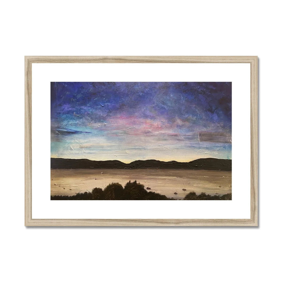 River Clyde Twilight Framed & Mounted Print - Art Gallery Scotland Worldwide Shipping Scottish Artist Fine Prints and Paintings Collection