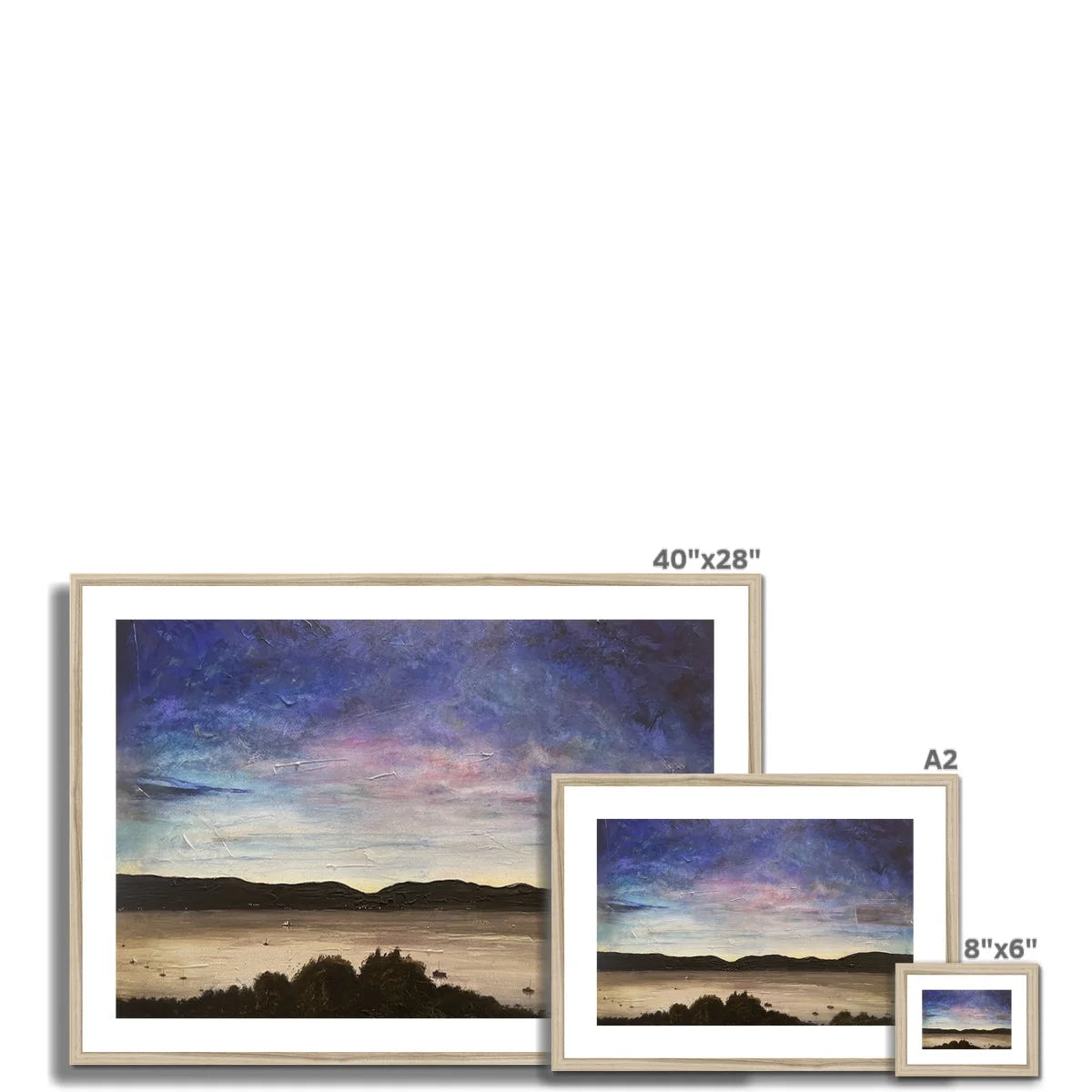 River Clyde Twilight Framed & Mounted Print - Art Gallery Scotland Worldwide Shipping Scottish Artist Fine Prints and Paintings Collection