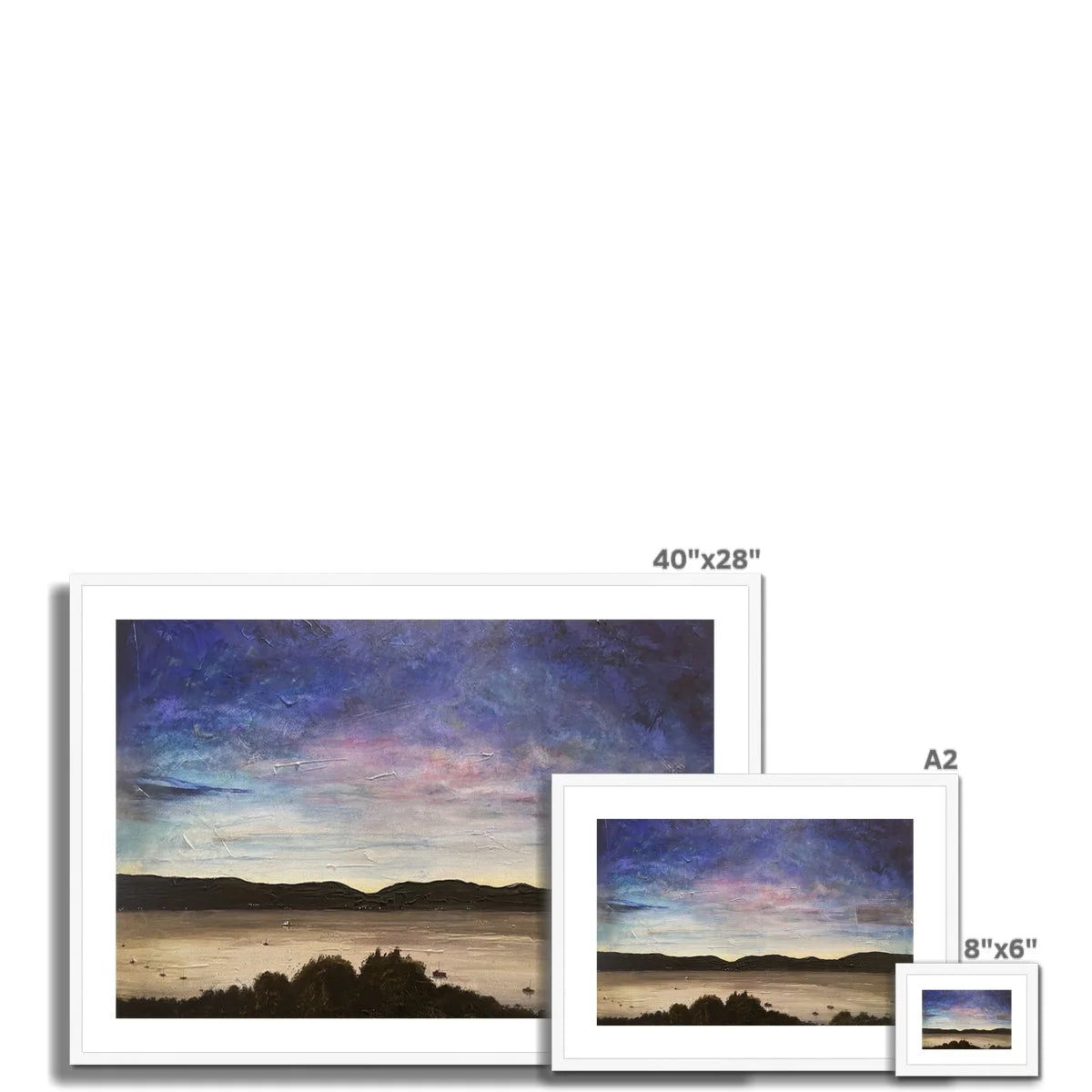River Clyde Twilight Framed & Mounted Print - Art Gallery Scotland Worldwide Shipping Scottish Artist Fine Prints and Paintings Collection
