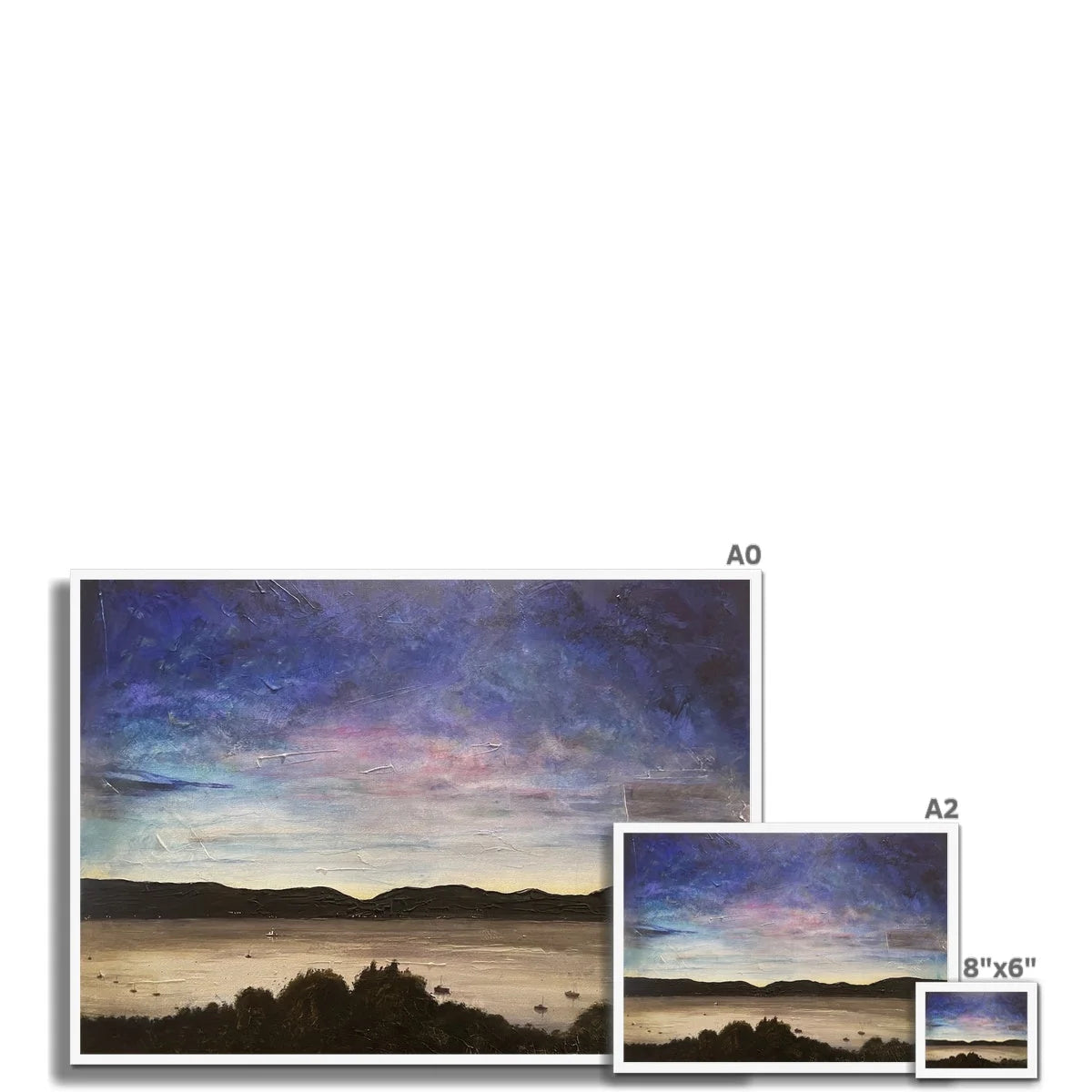 River Clyde Twilight Framed Print - Art Gallery Scotland Worldwide Shipping Scottish Artist Fine Prints and Paintings Collection by Hunter