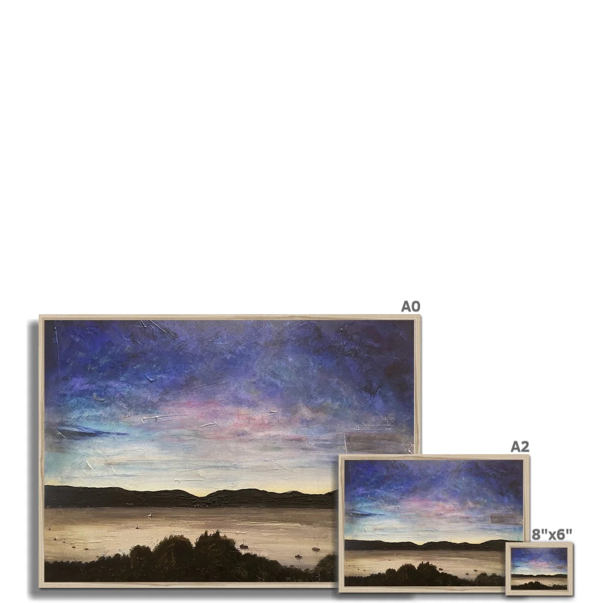 River Clyde Twilight Framed Print - Art Gallery Scotland Worldwide Shipping Scottish Artist Fine Prints and Paintings Collection by Hunter