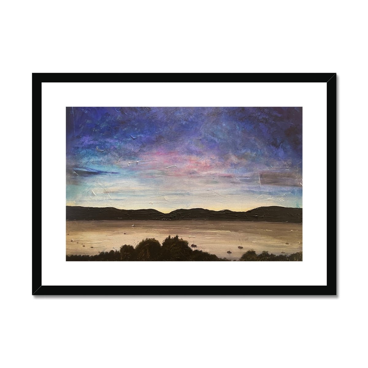 River Clyde Twilight Painting | Framed & Mounted Prints From Scotland