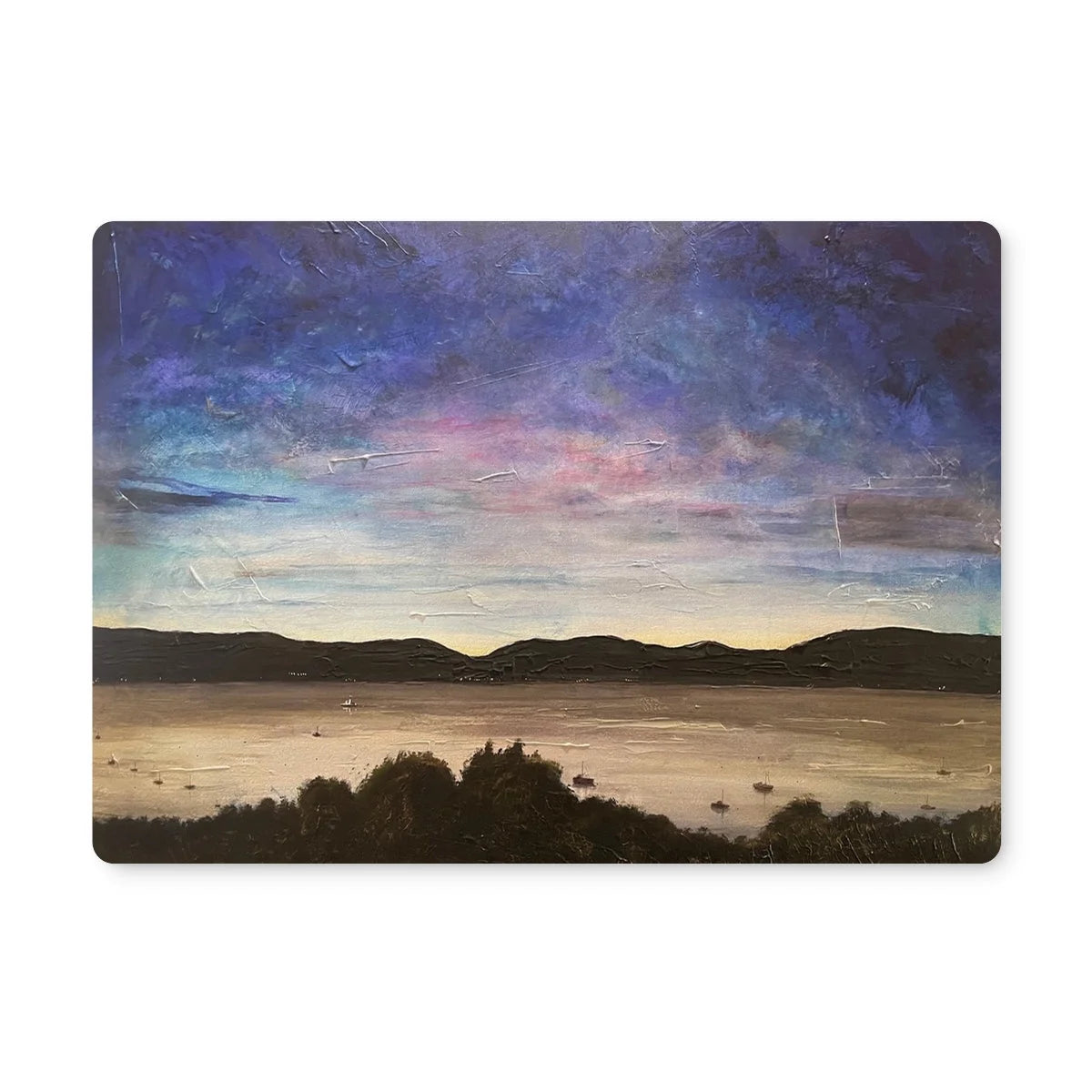 River Clyde Twilight Placemat - Art Gallery Scotland Worldwide Shipping Scottish Prints