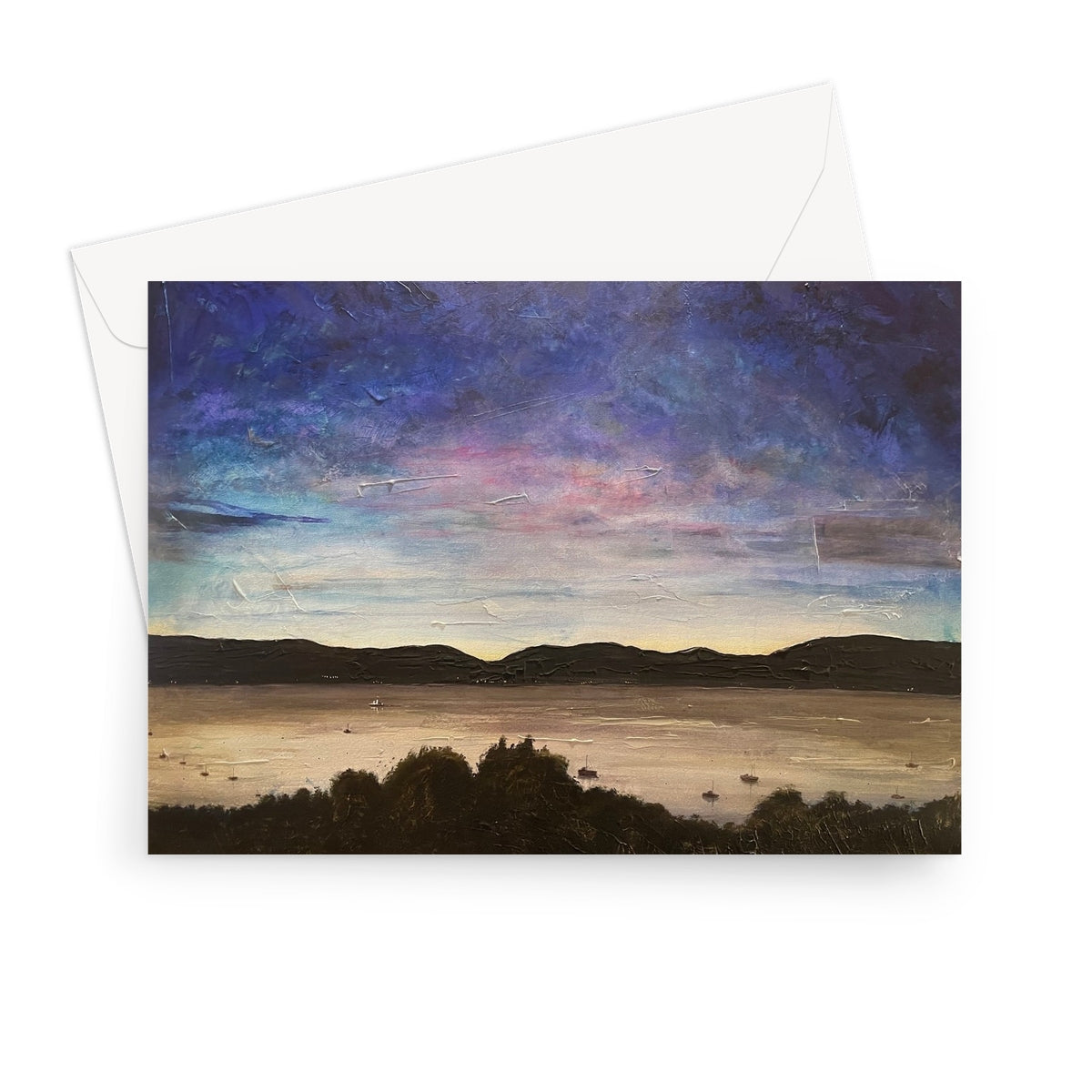 River Clyde Twilight Scottish Art Gifts Greeting Card