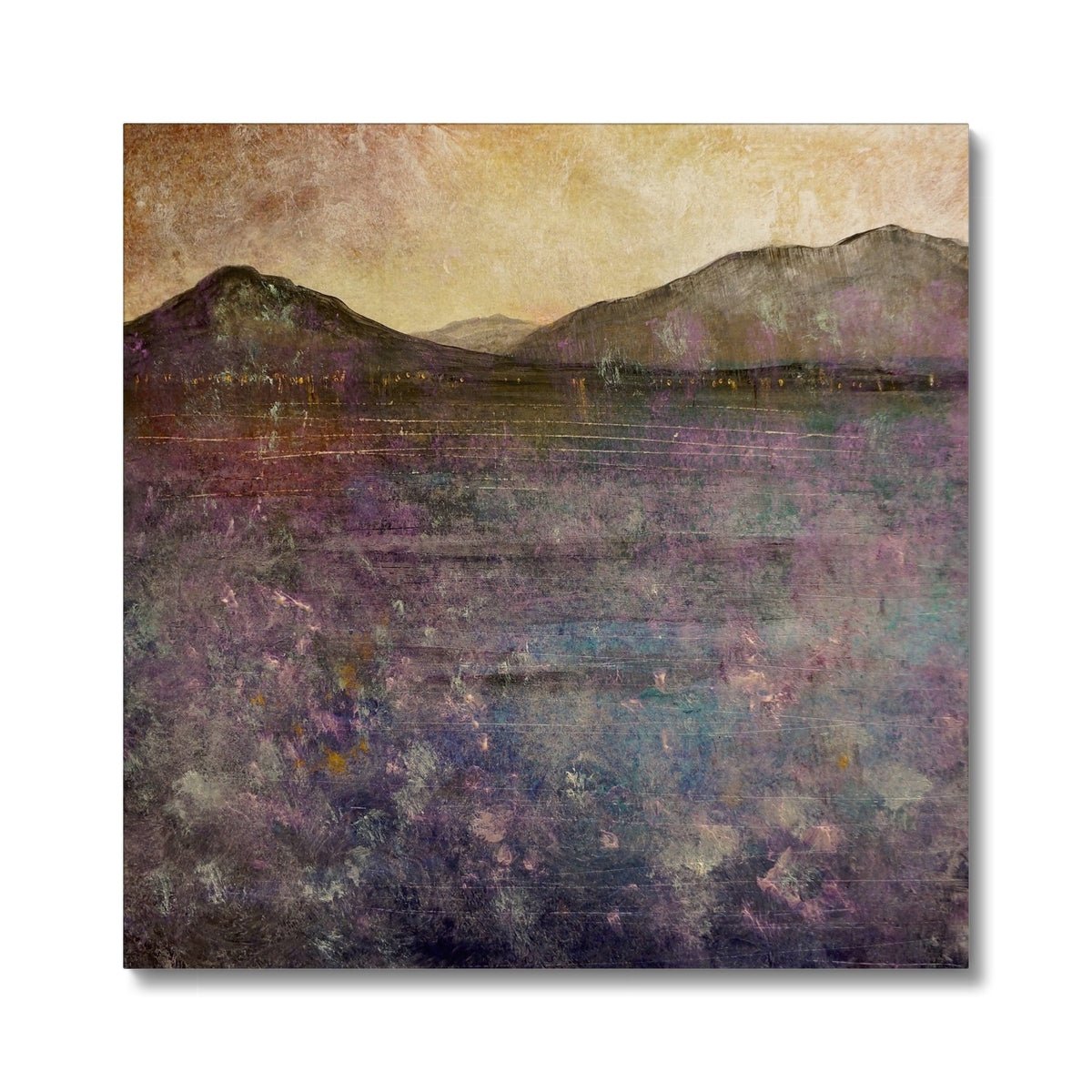 River Clyde Winter Dusk Painting | Canvas From Scotland-Contemporary Stretched Canvas Prints-River Clyde Art Gallery-24"x24"-Paintings, Prints, Homeware, Art Gifts From Scotland By Scottish Artist Kevin Hunter