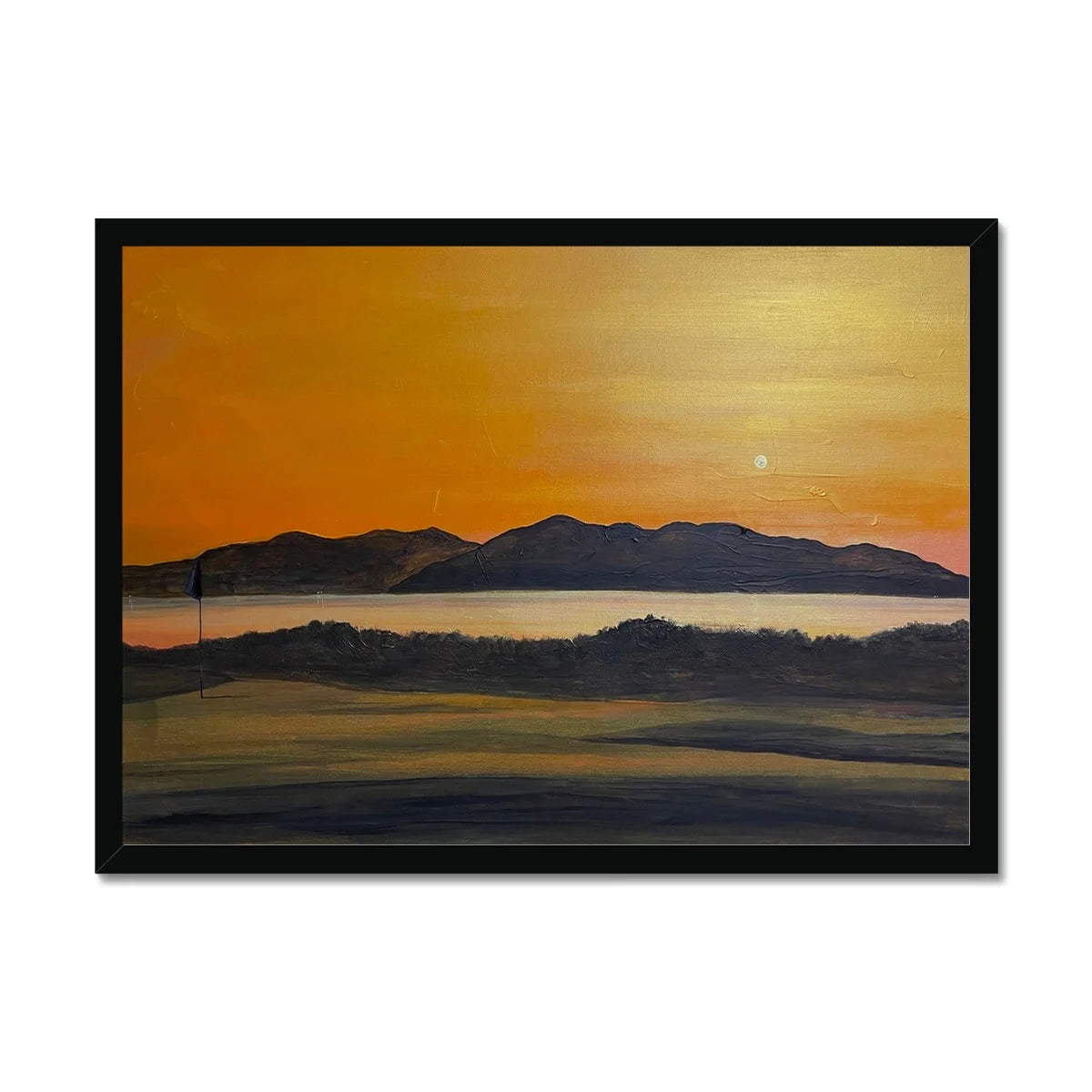 Royal Troon Golf Course 5th Green Framed Print - Arran Art Gallery Scotland Worldwide Shipping Scottish Landscape by Artist Hunter