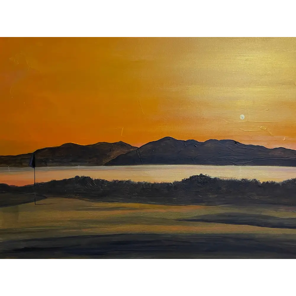 Royal Troon Golf Course 5th Green Sunset - Scottish Art Prints - Arran Gallery Scotland