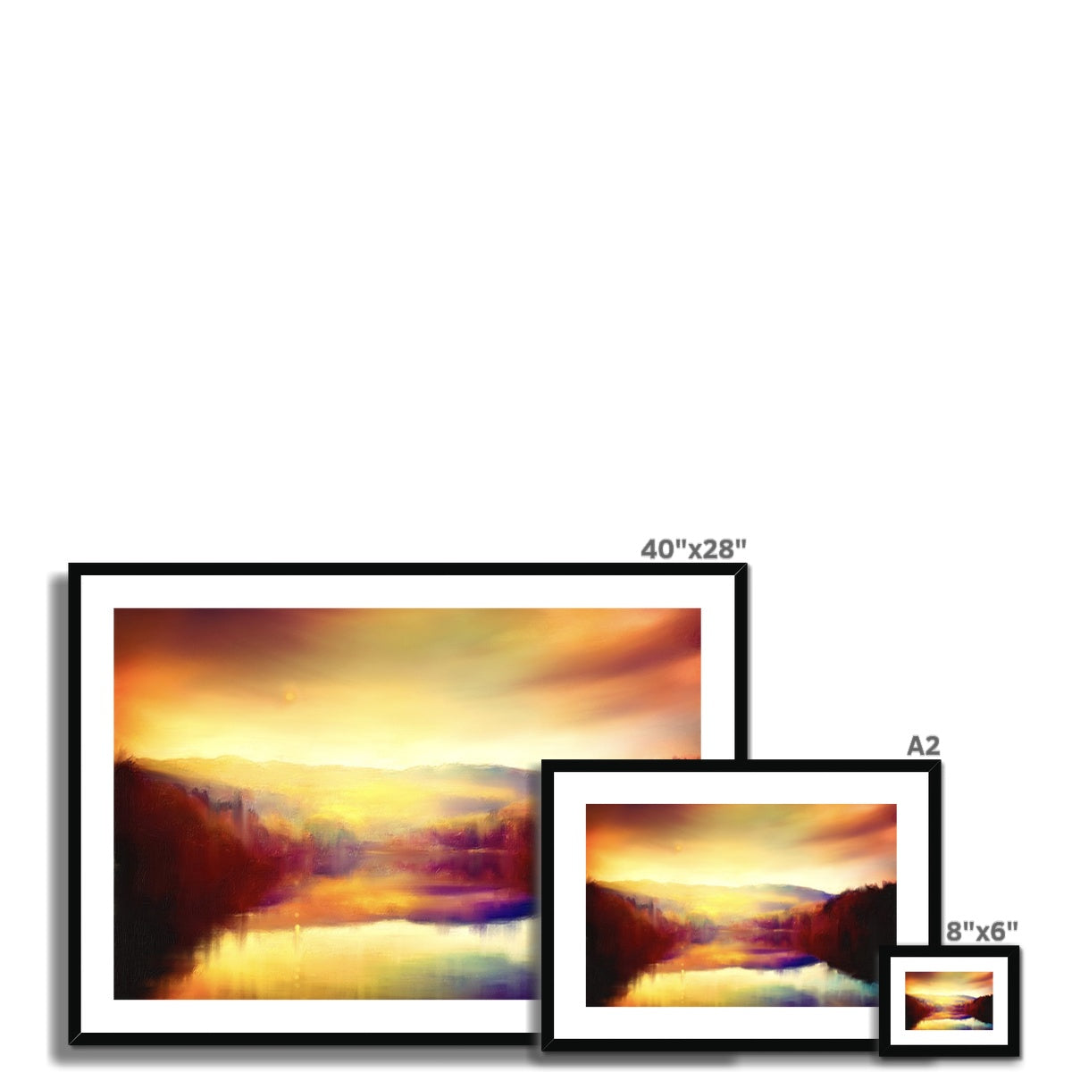 Scottish Paintings - ' Loch Faskally Dusk ' Framed & Mounted Print