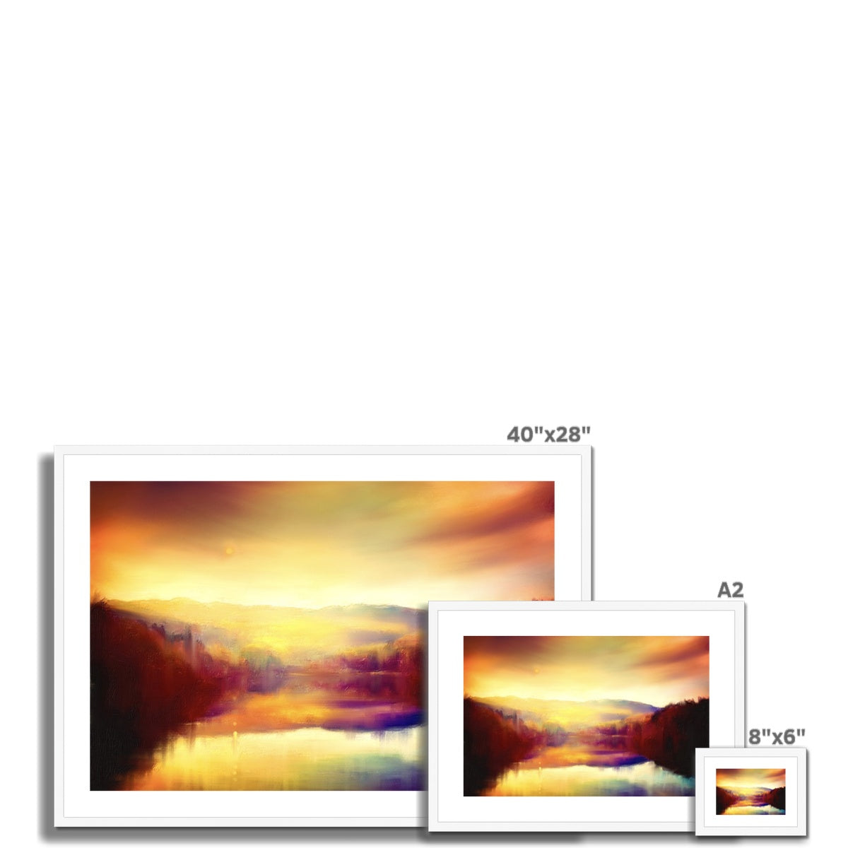 Scottish Paintings - ' Loch Faskally Dusk ' Framed & Mounted Print