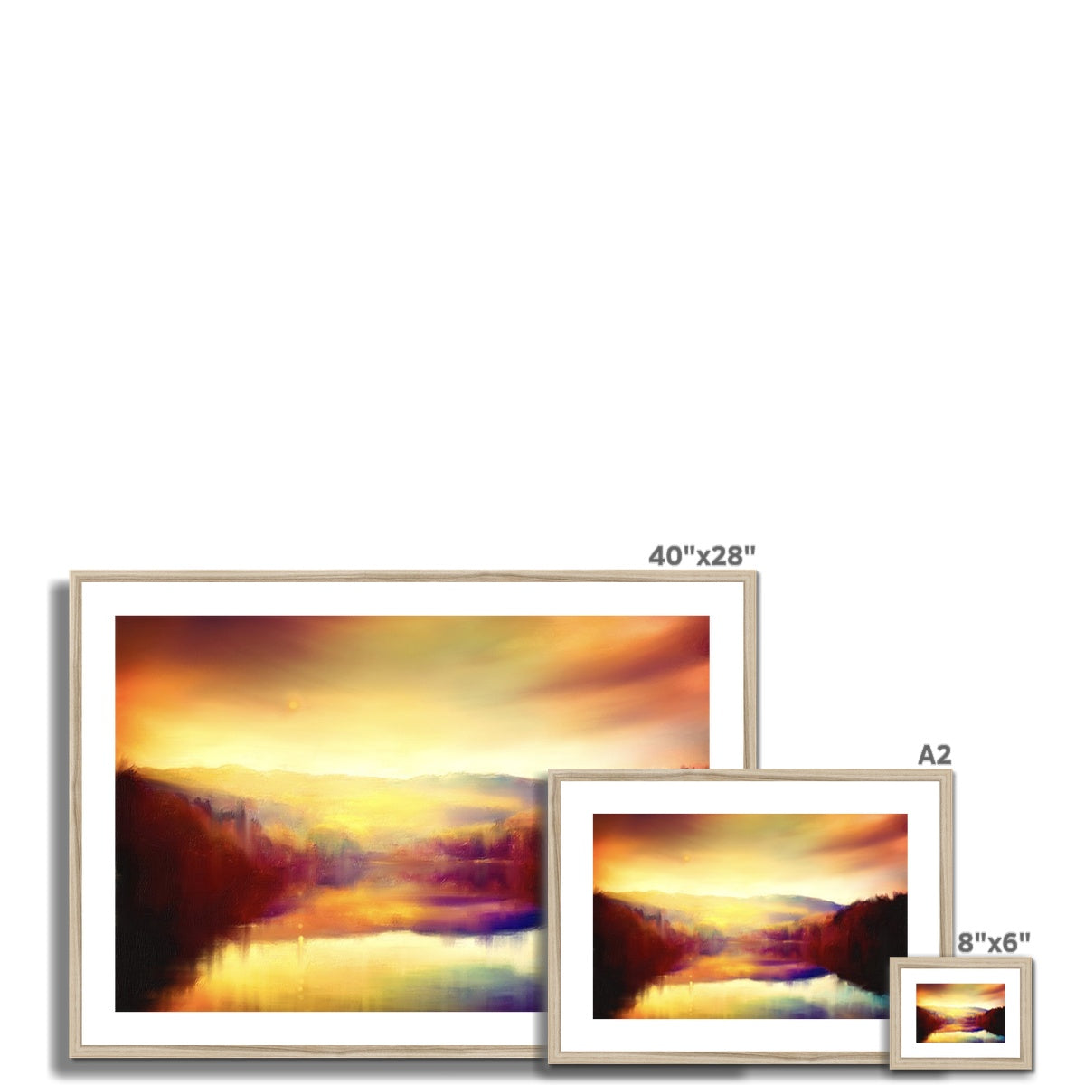 Scottish Paintings - ' Loch Faskally Dusk ' Framed & Mounted Print