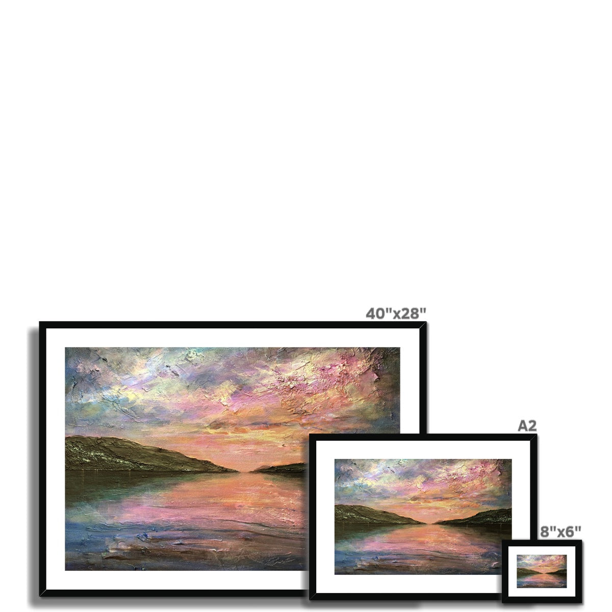 Scottish Paintings - ' Loch Ness Dawn ' Framed & Mounted Print