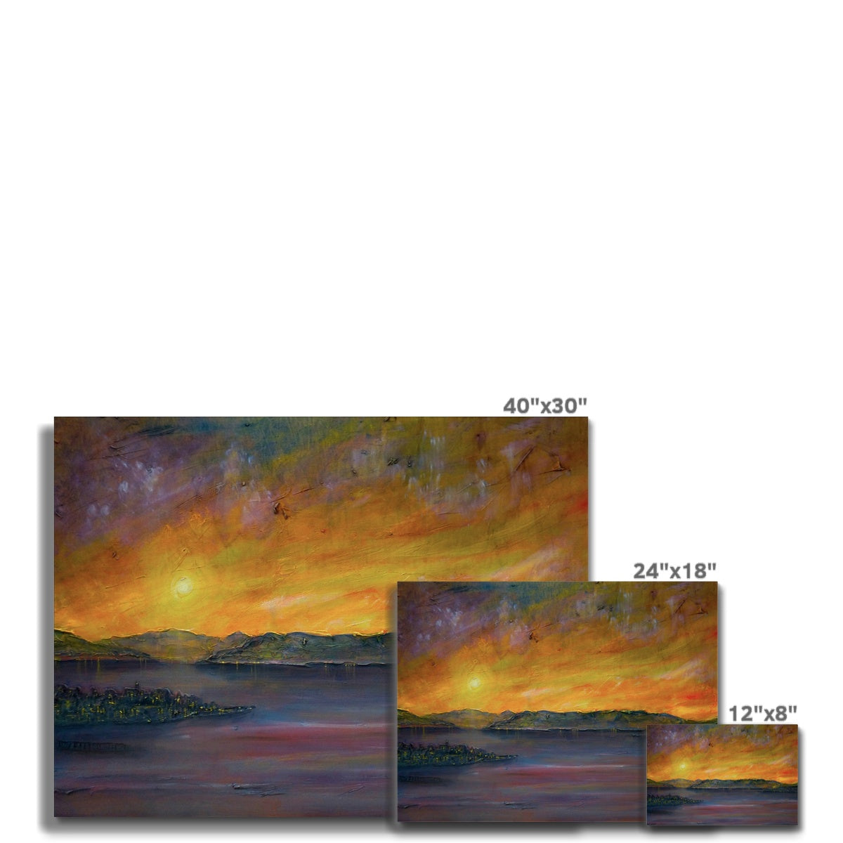 Scottish Paintings - ' Sunset Over Gourock ' Canvas