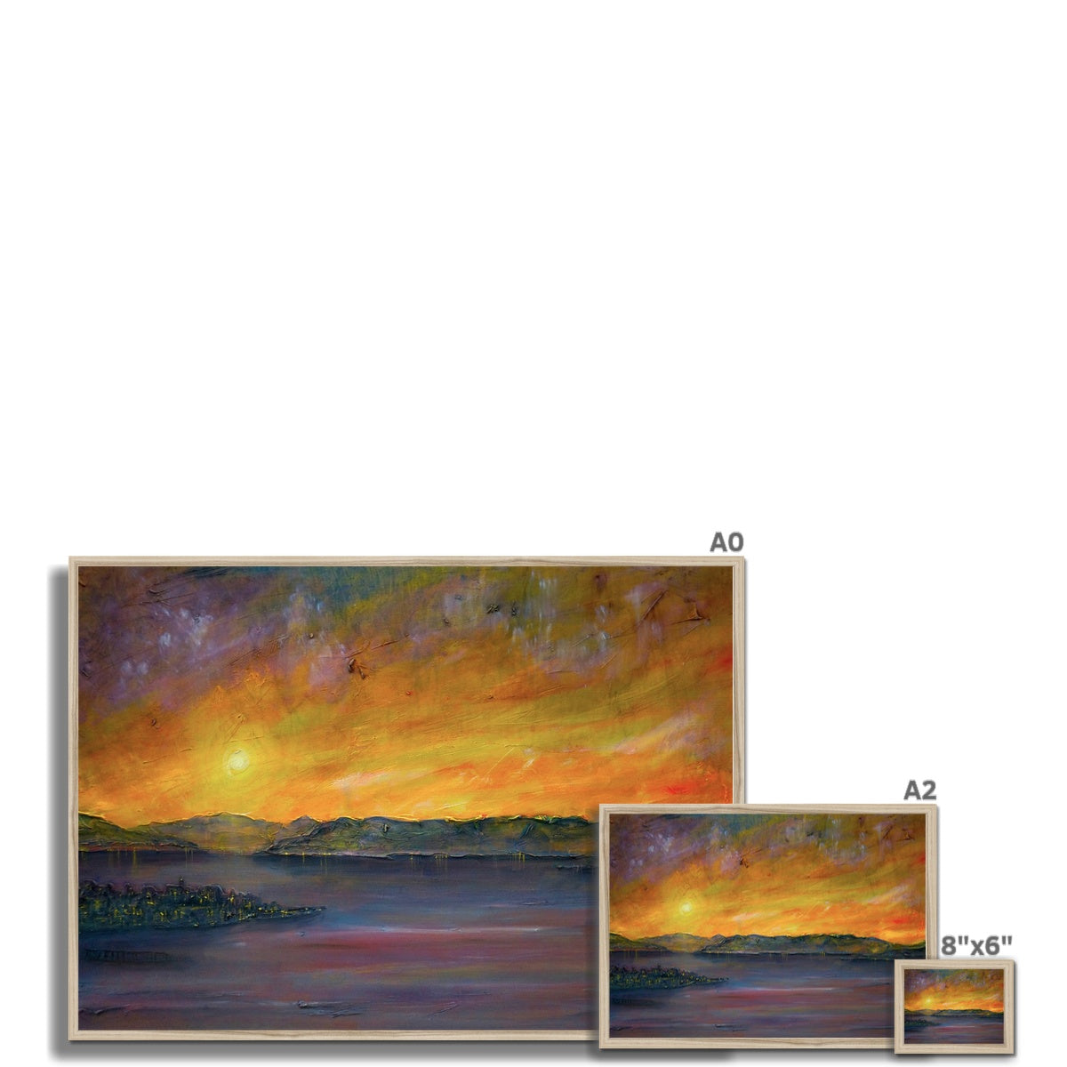 Scottish Paintings - ' Sunset Over Gourock ' Framed Print