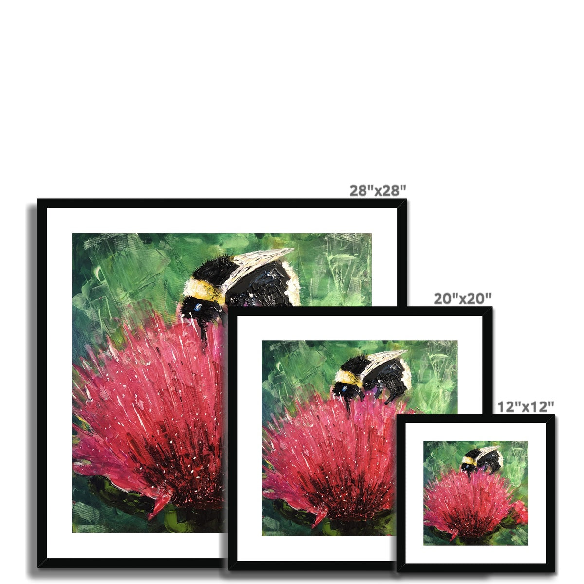 Scottish Paintings - ' The Thistle & The Bee ' Framed & Mounted Print