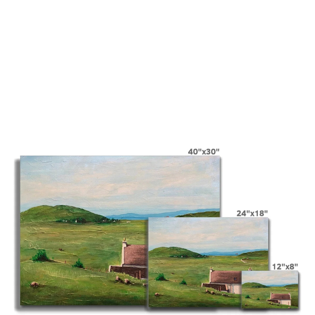 A Skye Cottage Canvas - Art Gallery Scotland Worldwide Shipping Scottish Landscape Paintings and Prints by Artist Hunter