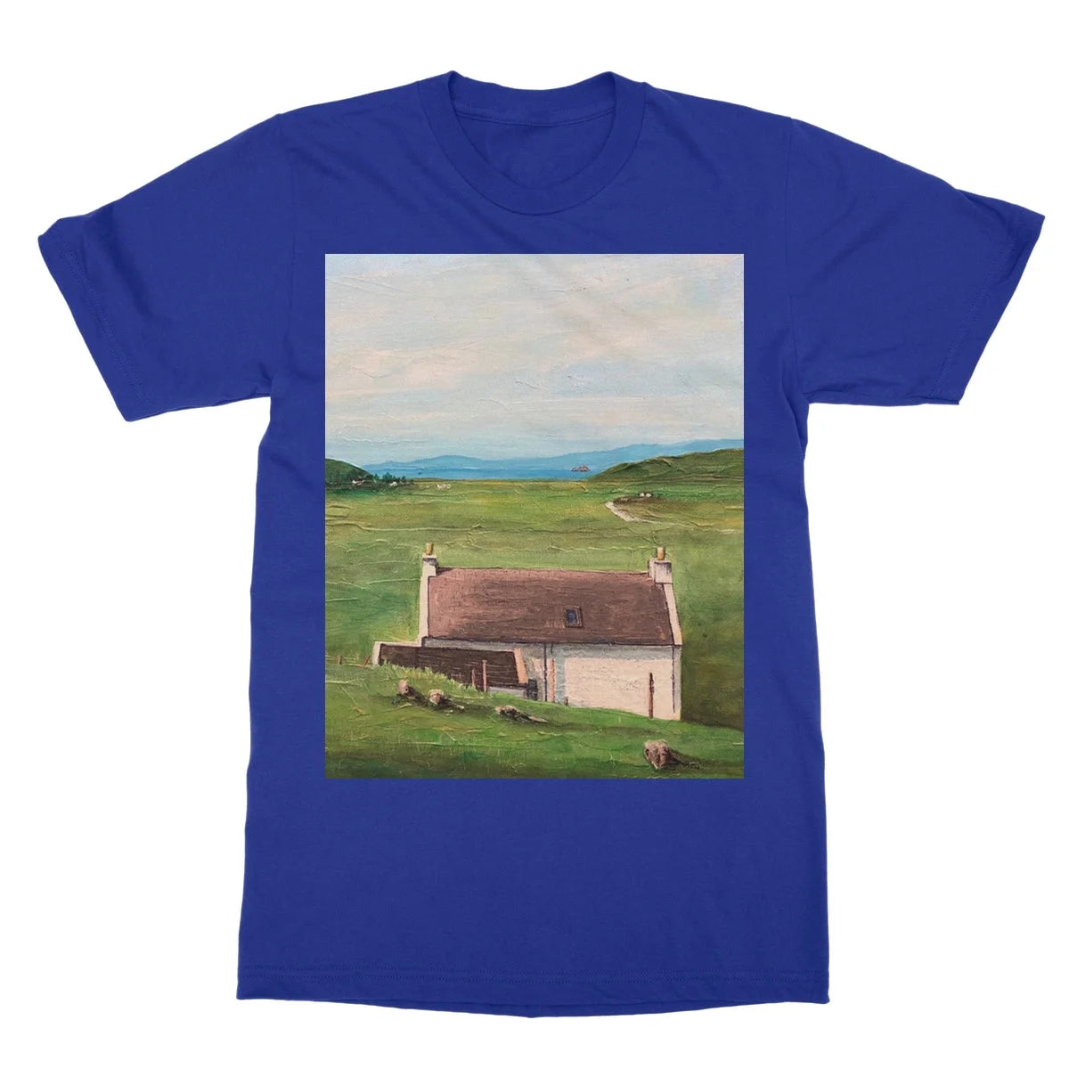 A Skye Cottage Softstyle T-shirt - Art Gallery Scotland Worldwide Shipping Scottish Landscape Paintings and Prints